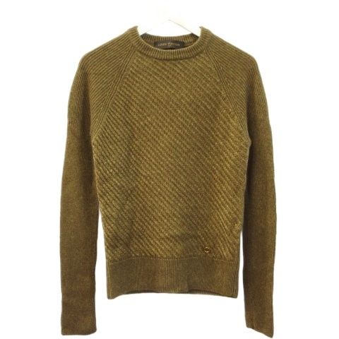 Louis Vuitton Cashmere Silk Knit Pullover Brown Top Sweater XS