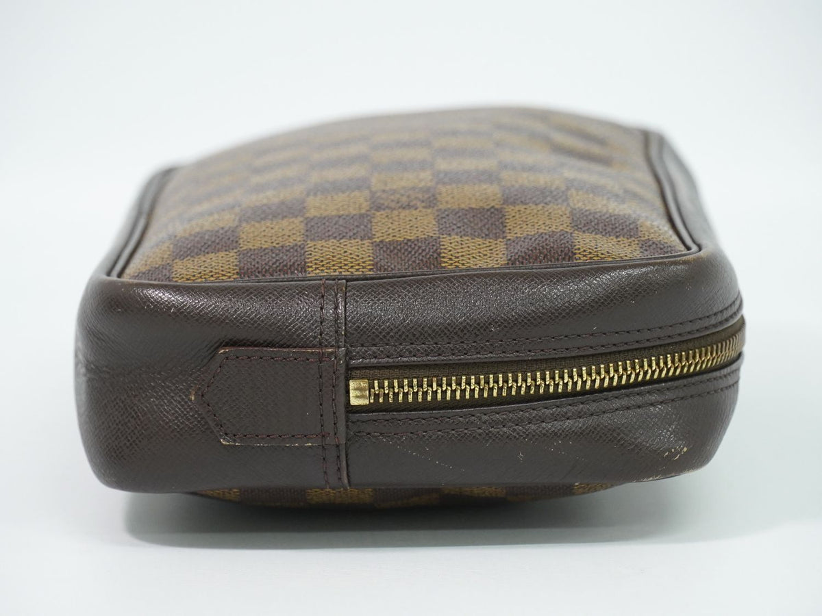 Louis Vuitton LV Trousse Toilet Damier Ebene Pouch Makeup Brown — view 4