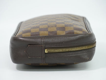 Louis Vuitton LV Trousse Toilet Damier Ebene Pouch Makeup Brown — view 4