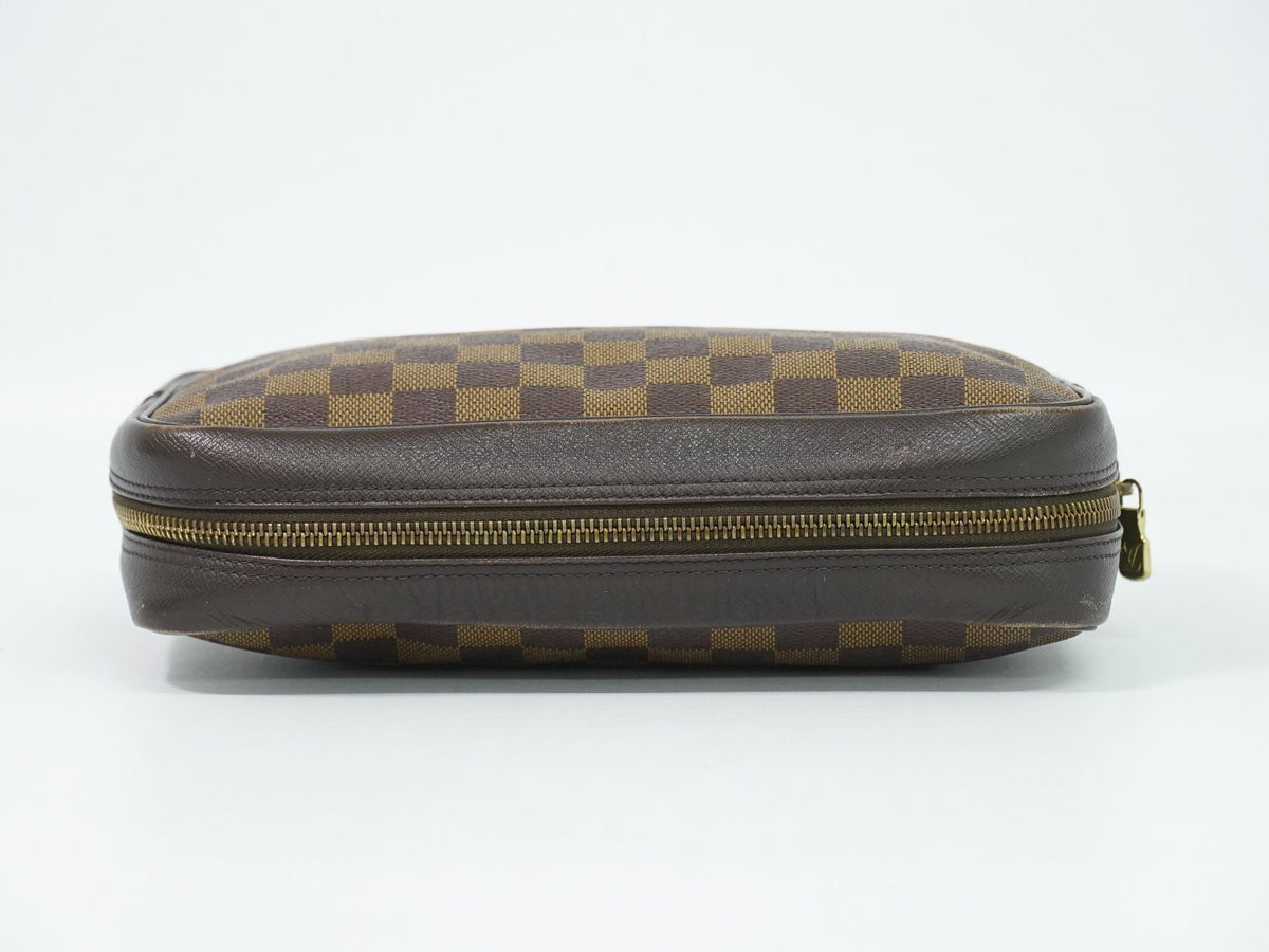 Louis Vuitton LV Trousse Toilet Damier Ebene Pouch Makeup Brown — view 5