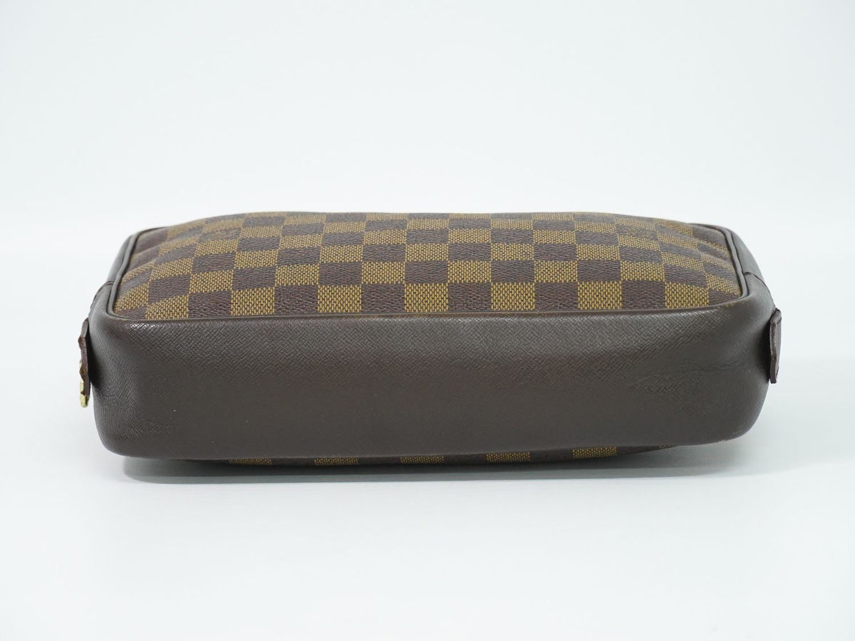 Louis Vuitton LV Trousse Toilet Damier Ebene Pouch Makeup Brown — view 3