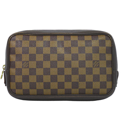 Louis Vuitton LV Trousse Toilet Damier Ebene Pouch Makeup Brown