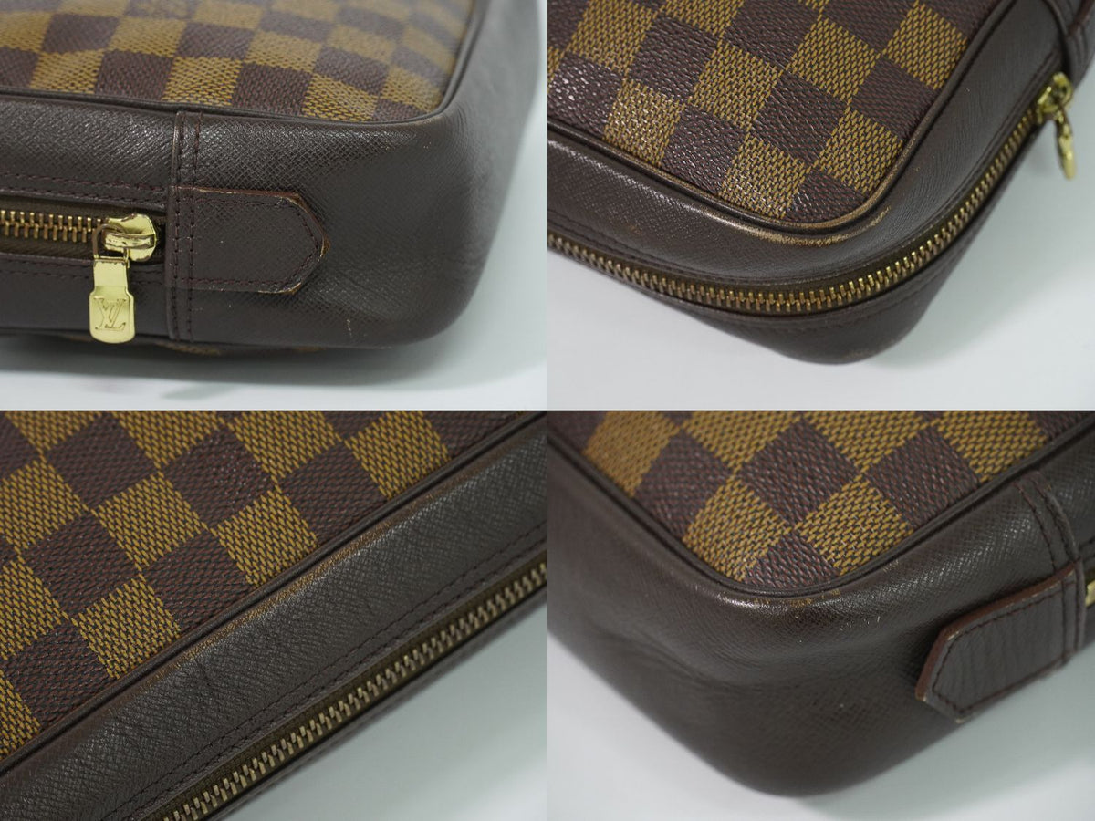 Louis Vuitton LV Trousse Toilet Damier Ebene Pouch Makeup Brown — view 6