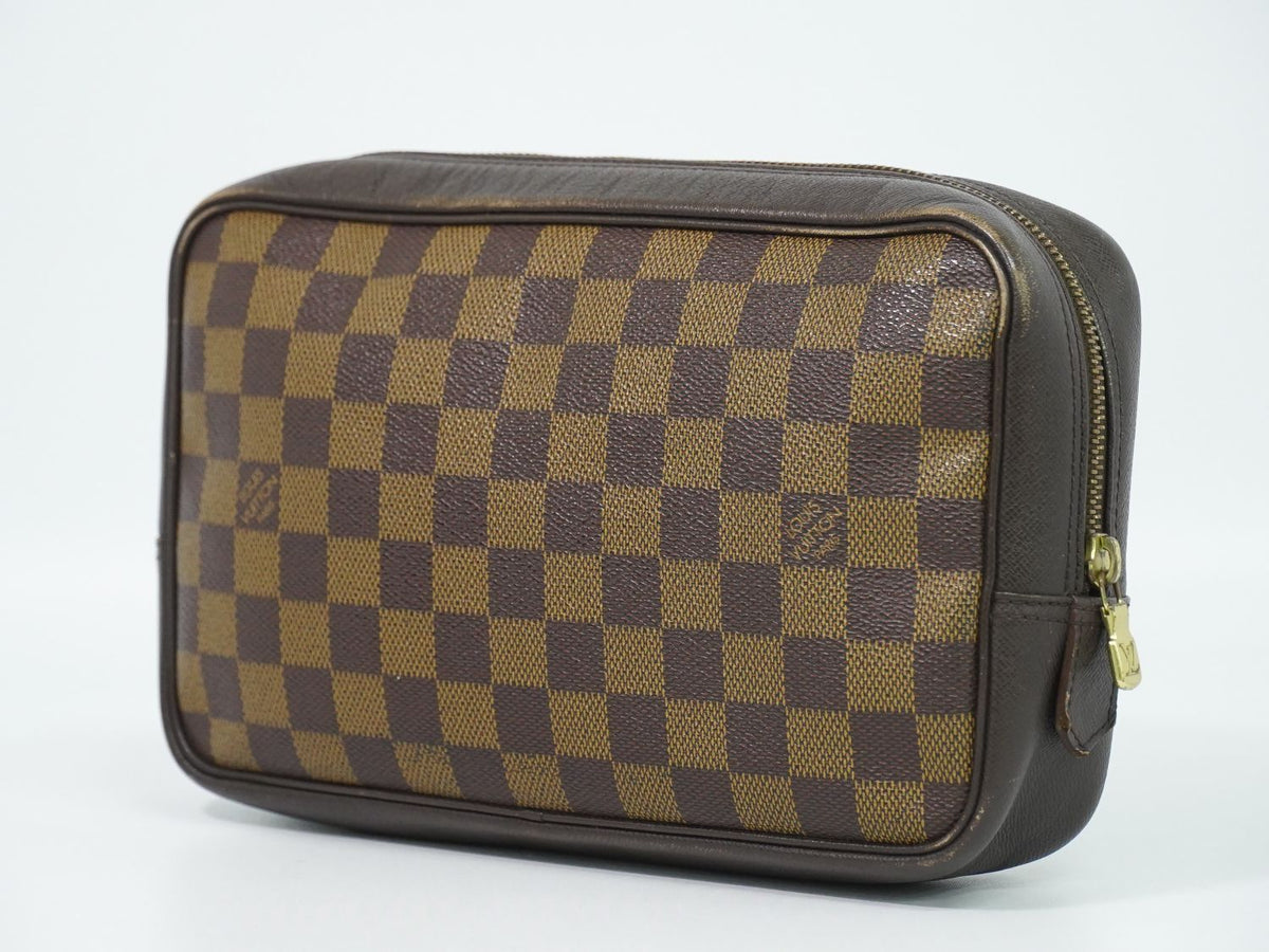 Louis Vuitton LV Trousse Toilet Damier Ebene Pouch Makeup Brown — view 2