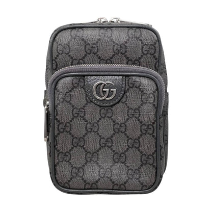Gucci Belt Bag GG Supreme Double Logo Gray Silver
