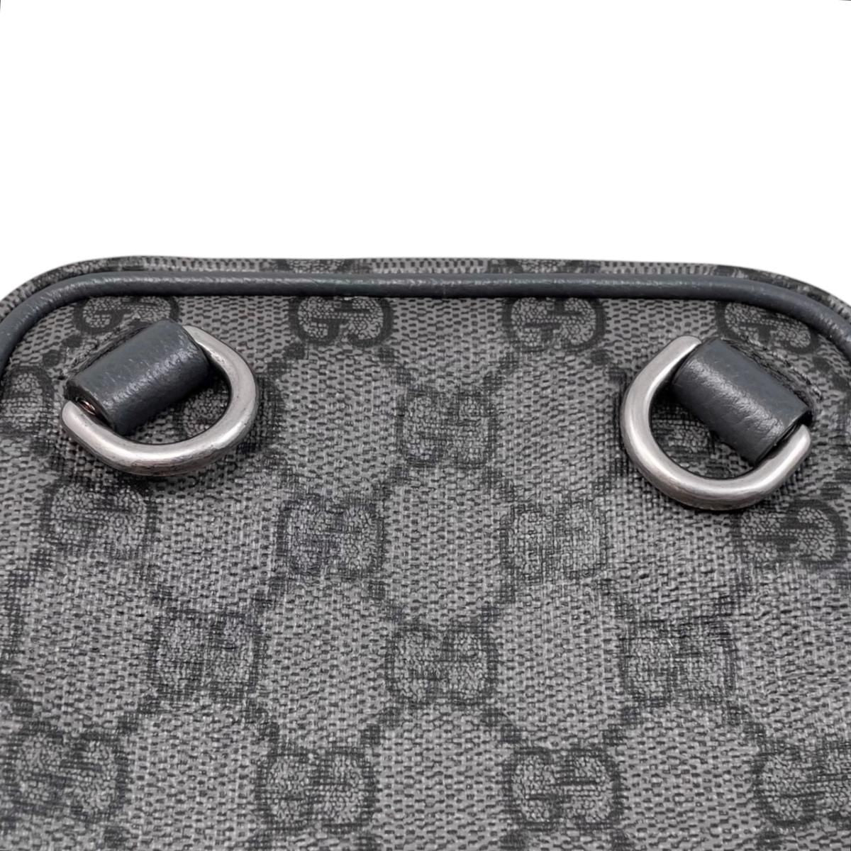 Gucci Belt Bag GG Supreme Double Logo Gray Silver — view 7