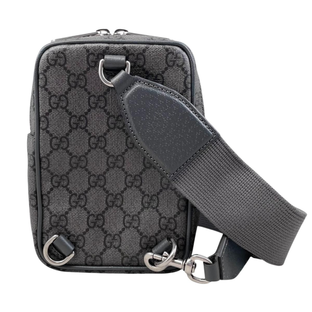 Gucci Belt Bag GG Supreme Double Logo Gray Silver — view 2