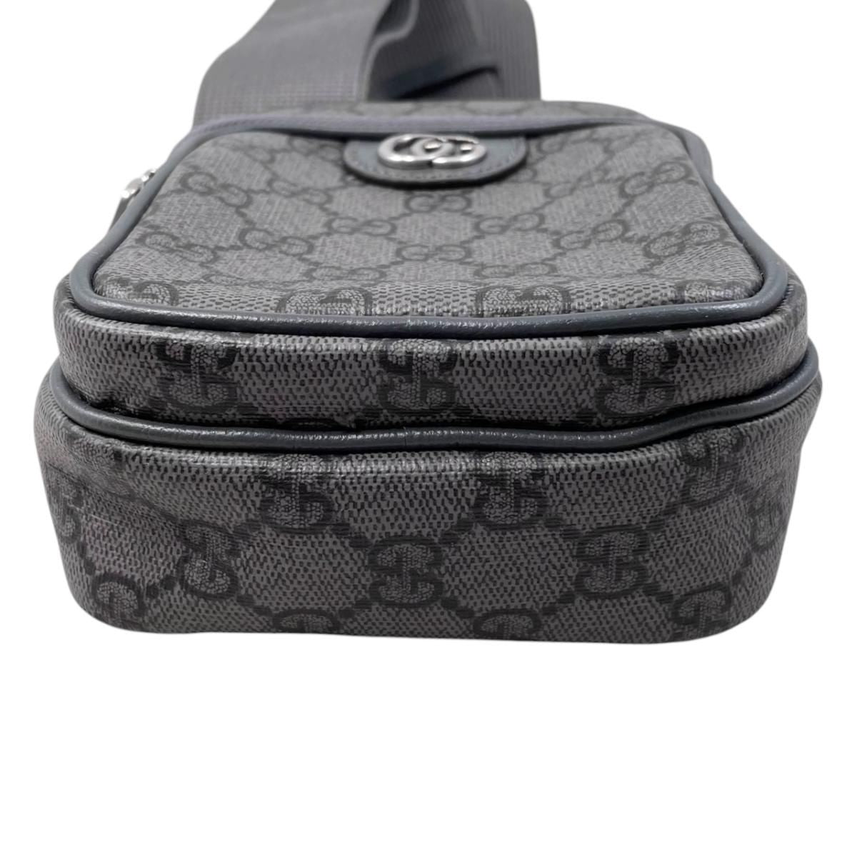 Gucci Belt Bag GG Supreme Double Logo Gray Silver — view 3