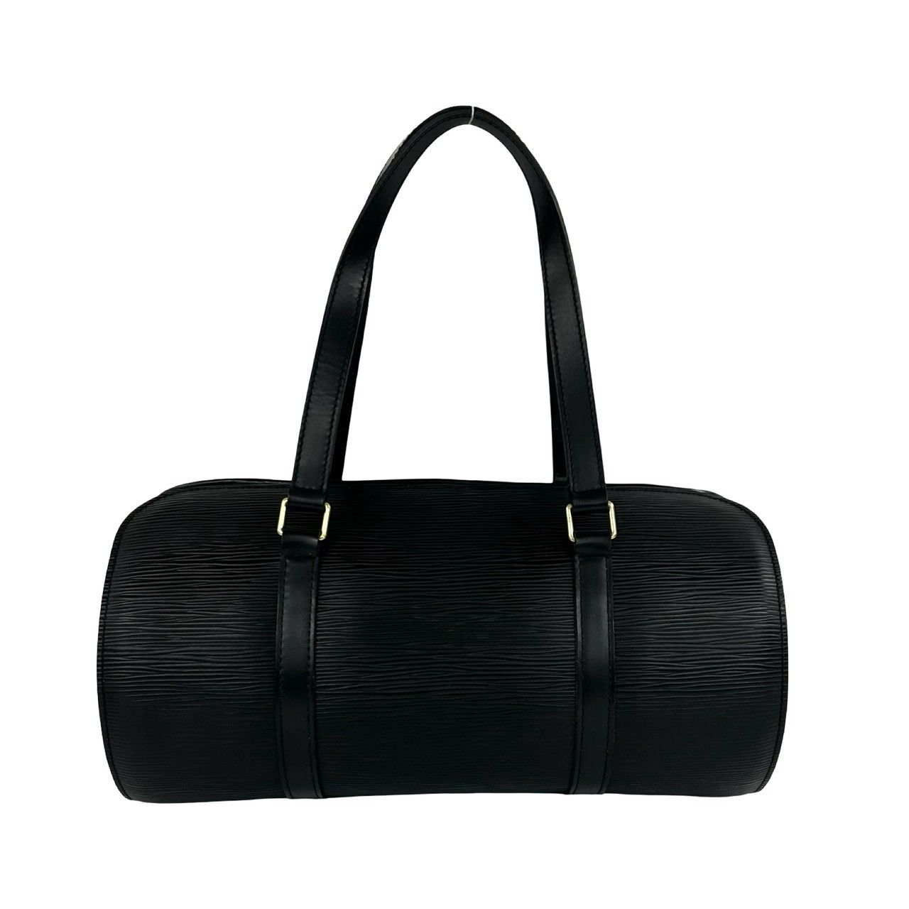Louis Vuitton Vintage Souflo Epi Leather Handle Drum Boston Bag Black — view 3