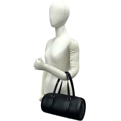 Louis Vuitton Vintage Souflo Epi Leather Handle Drum Boston Bag Black — view 2