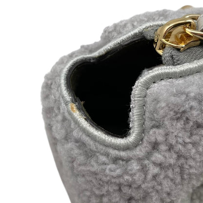 Fendi Handbag By the Way Mini 8 BS 067 Alp 2 Fleece Tortoise Logo Gray Brown — view 8