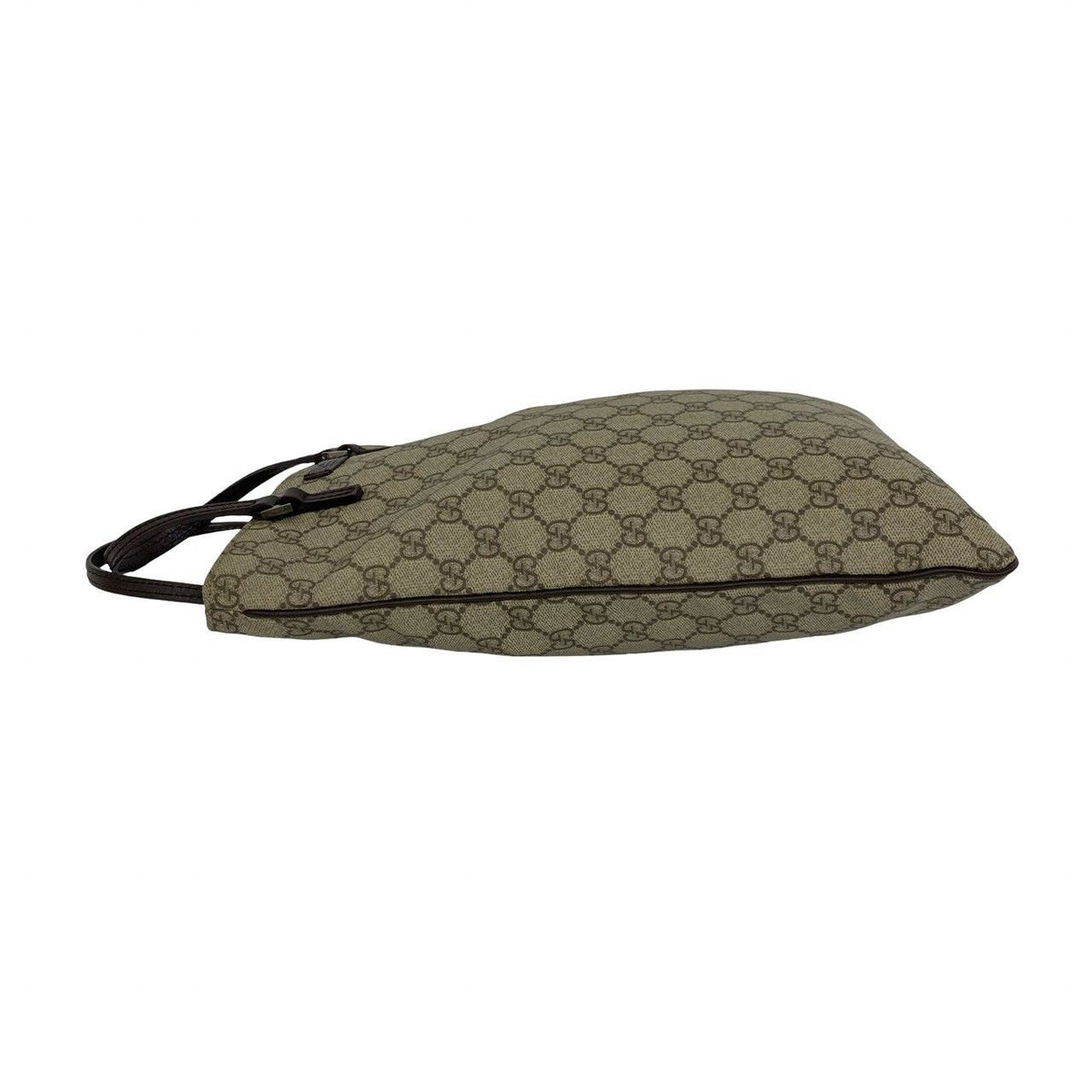 Gucci GG Supreme Logo Patter Leather Handle Mini Tote Bag Brown — view 5