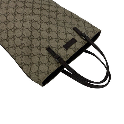 Gucci GG Supreme Logo Patter Leather Handle Mini Tote Bag Brown — view 4
