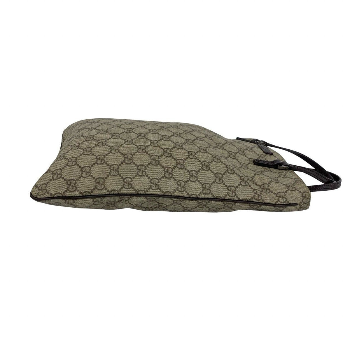 Gucci GG Supreme Logo Patter Leather Handle Mini Tote Bag Brown — view 6