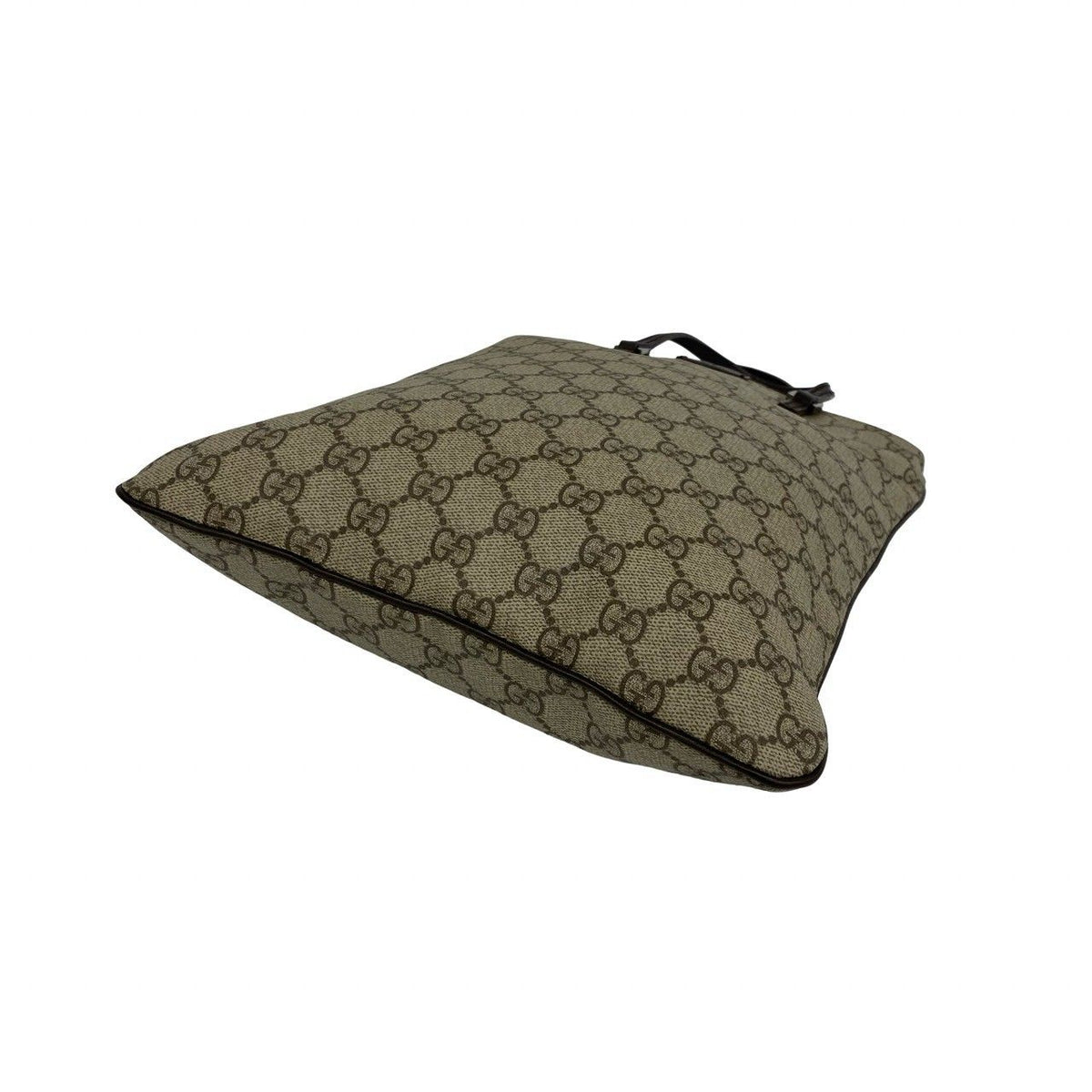 Gucci GG Supreme Logo Patter Leather Handle Mini Tote Bag Brown — view 8