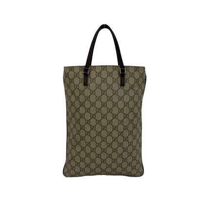 Gucci GG Supreme Logo Patter Leather Handle Mini Tote Bag Brown — view 3