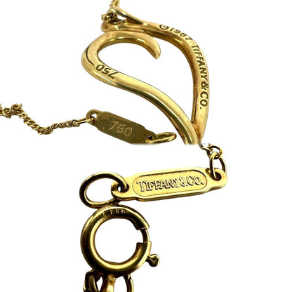 Tiffany & Co Vintage Leaf Heart Necklace Gold 18K Pendant — view 3