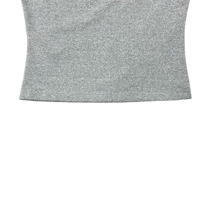 Chanel Vintage CC Logo Nylon Spandex Short Sleeve T-Shirt Gray — view 3
