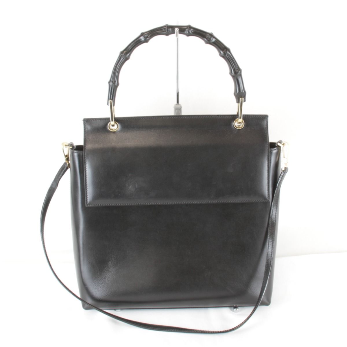 Gucci Bamboo 2-Way Shoulder 001 Bag Leather Black