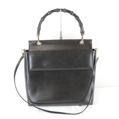 Gucci Bamboo 2-Way Shoulder 001 Bag Leather Black