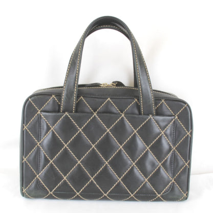 Chanel Wild Stitch Handle with Card Leather Black Handbag — view 2