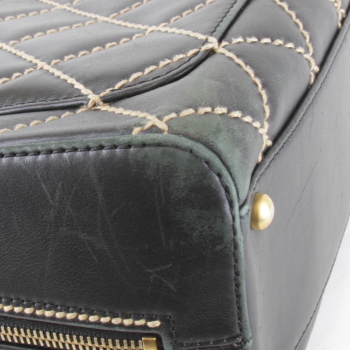 Chanel Wild Stitch Handle with Card Leather Black Handbag — view 7