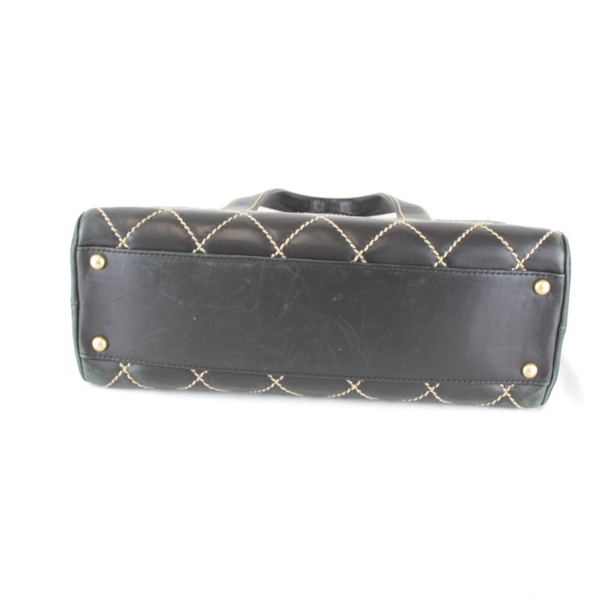 Chanel Wild Stitch Handle with Card Leather Black Handbag — view 5