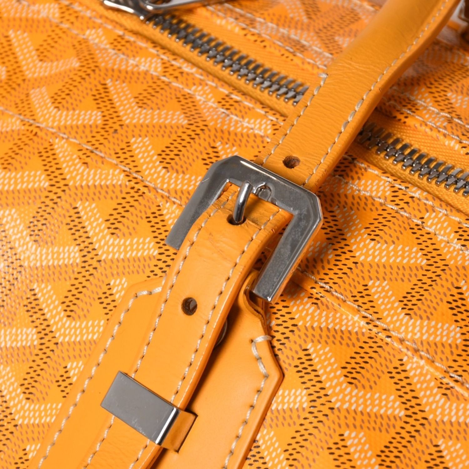 Goyard Boeing 65 Boston Bag Herringbone Canvas Yellow Silver Sneaker — view 5
