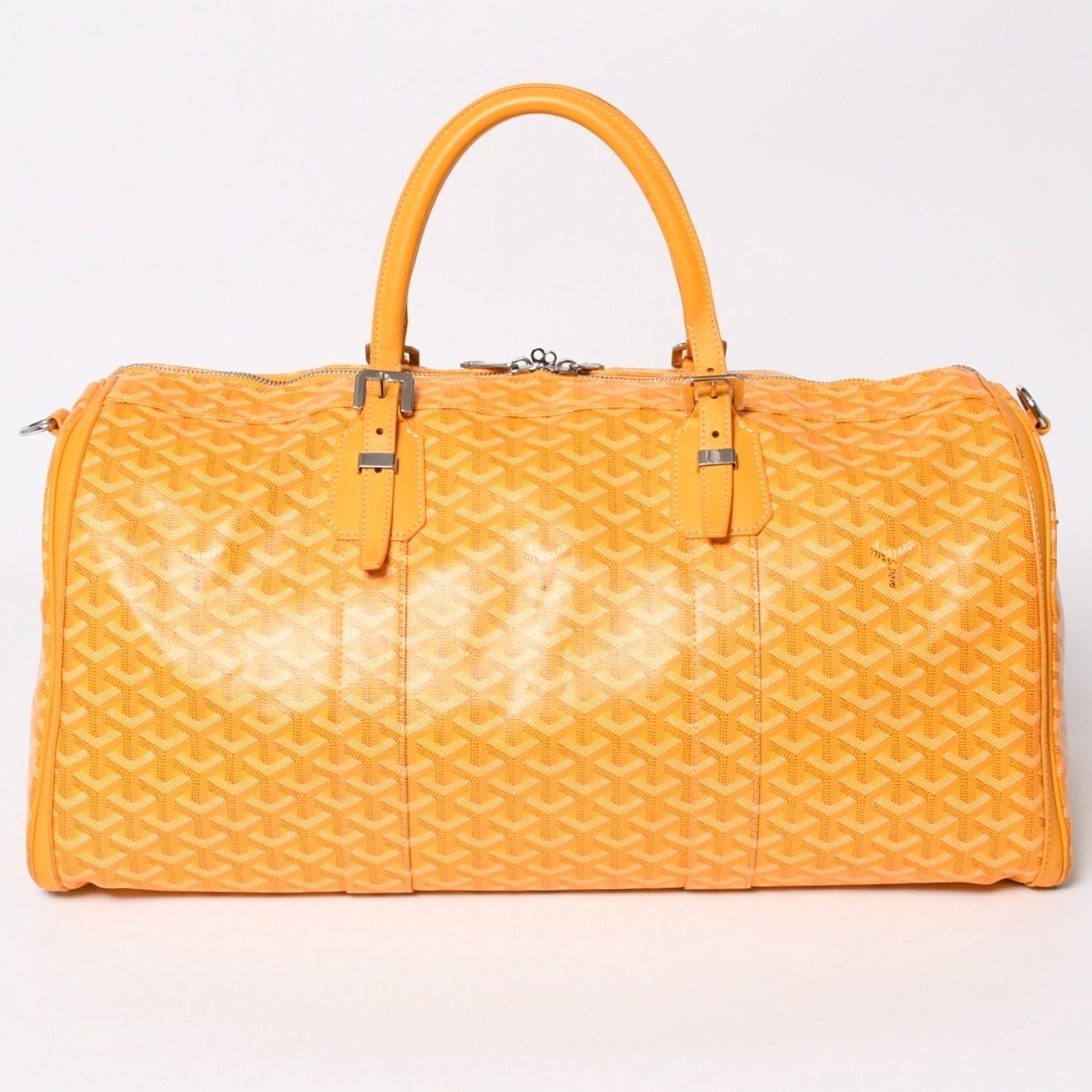 Goyard Boeing 65 Boston Bag Herringbone Canvas Yellow Silver Sneaker — view 2