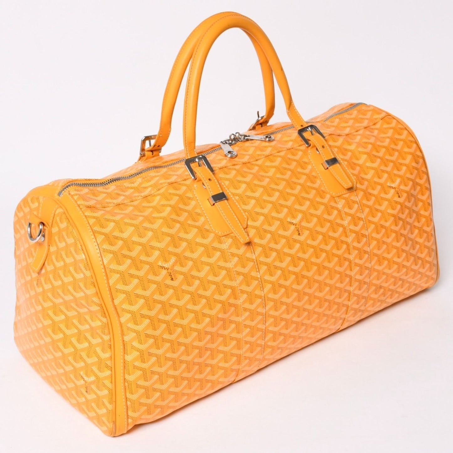 Goyard Boeing 65 Boston Bag Herringbone Canvas Yellow Silver Sneaker — view 3