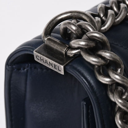 Chanel Boy Chain Shoulder Bag V-shaped Stitch Chevron CC Logo Lambskin 2-Way — view 5