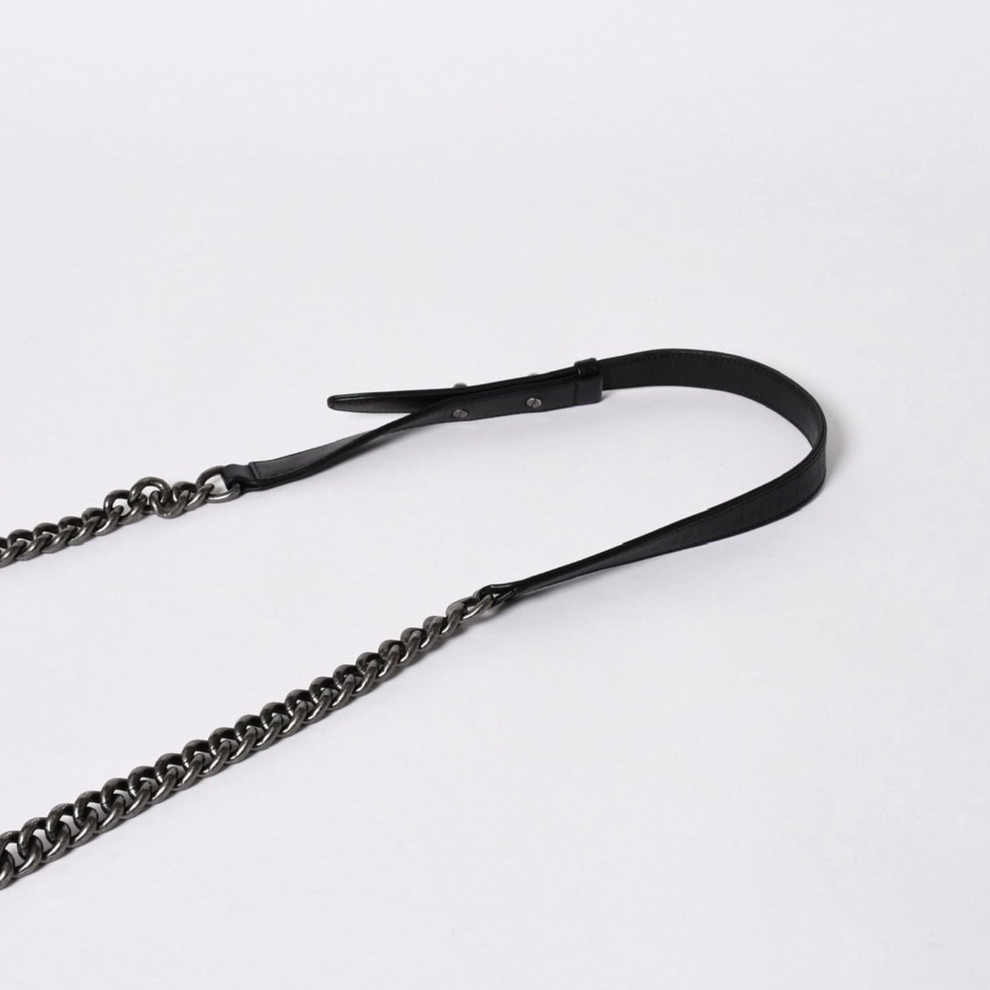 Chanel Boy Chain Shoulder Bag Lambskin CC Logo Black Silver — view 7