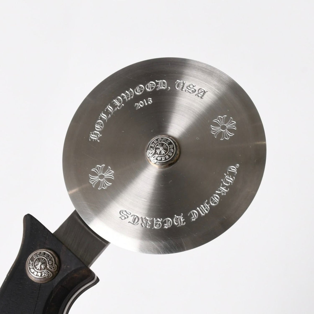 Chrome Hearts Pizza Cutter Cutlery Horseshoe CH Plus Ebony Wood Brown — view 3