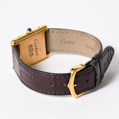 Cartier Tank LM Vermeil Must LM Watch Leather Bordeaux Dial Manual Wind — view 6