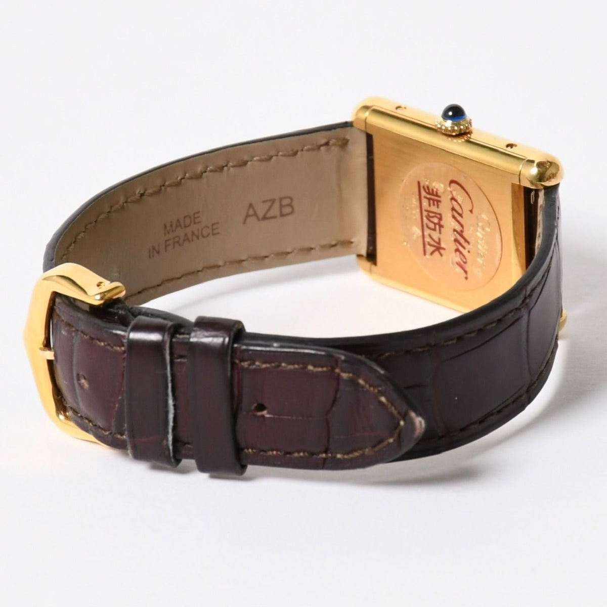 Cartier Tank LM Vermeil Must LM Watch Leather Bordeaux Dial Manual Wind — view 7