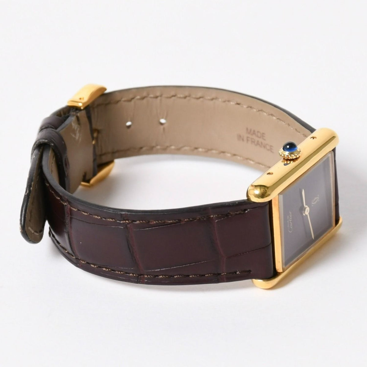 Cartier Tank LM Vermeil Must LM Watch Leather Bordeaux Dial Manual Wind — view 5