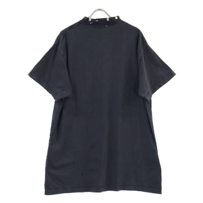 Balenciaga Pierced Oversized Earrings Decorative Distressed Short Sleeve — view 2