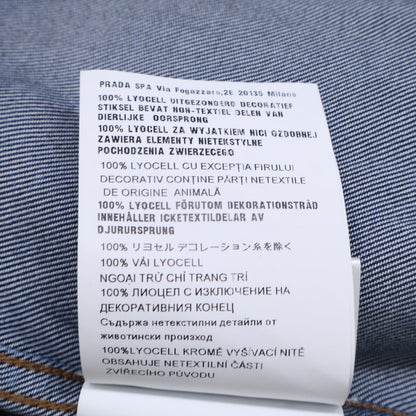 Miu Miu Made Gwc 105 Denim Cropped Short Sleeve Shirt 38 — view 7