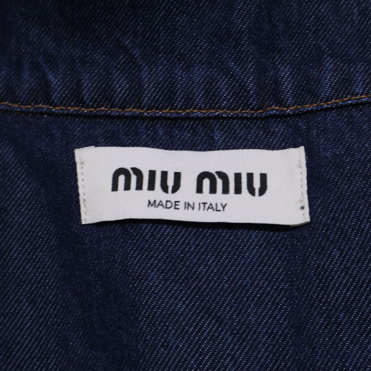 Miu Miu Made Gwc 105 Denim Cropped Short Sleeve Shirt 38 — view 6