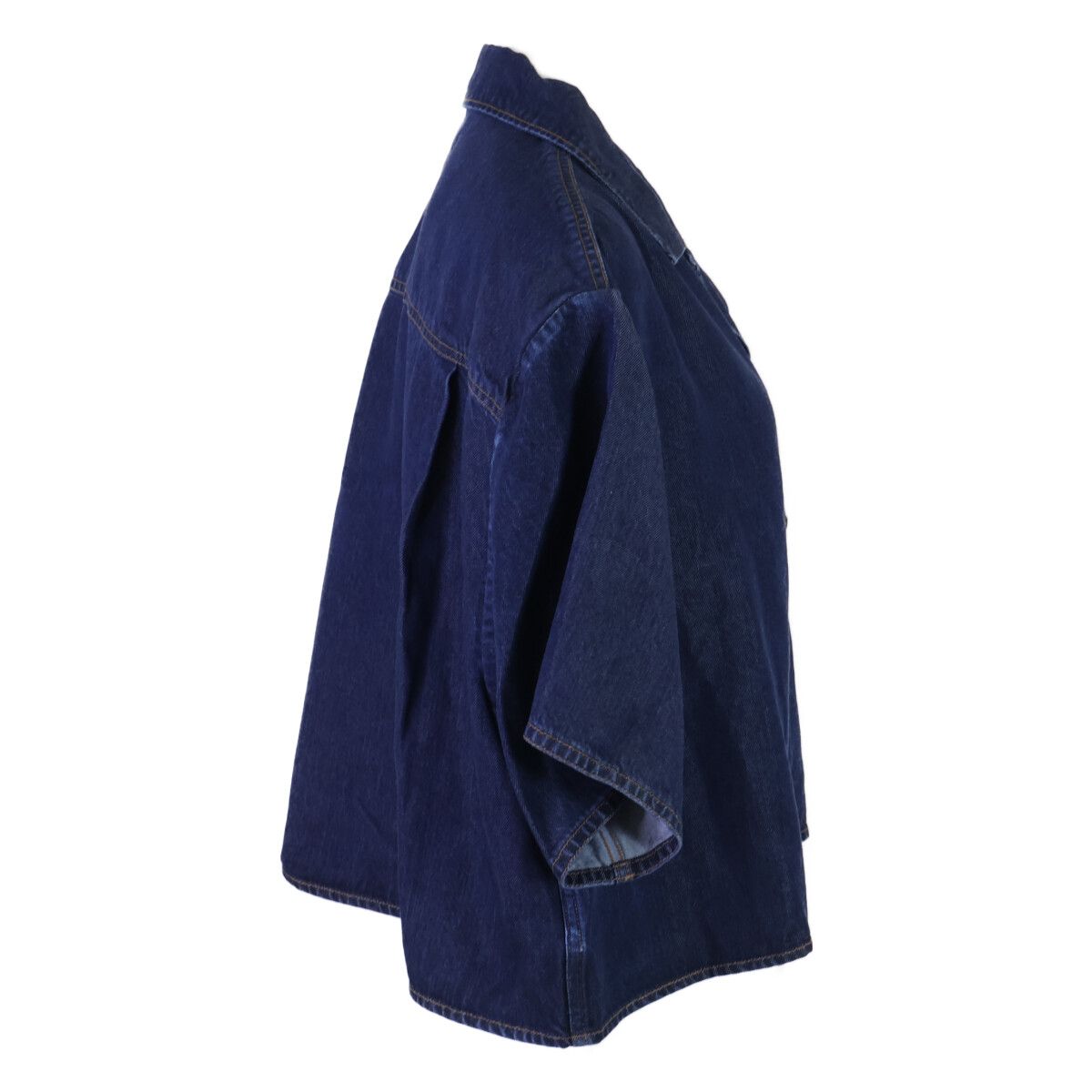 Miu Miu Made Gwc 105 Denim Cropped Short Sleeve Shirt 38 — view 4