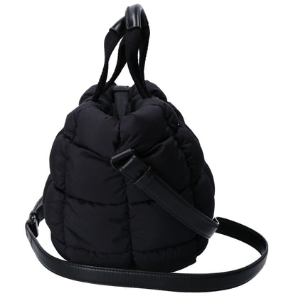 Moncler 24 Mini Caradoc Black Quilted Nylon Rubber Logo 2-Way Down Tote Bag — view 4