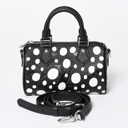 Louis Vuitton Nano Speedy Handbag Yayoi Kusama Monogram Empreinte Black