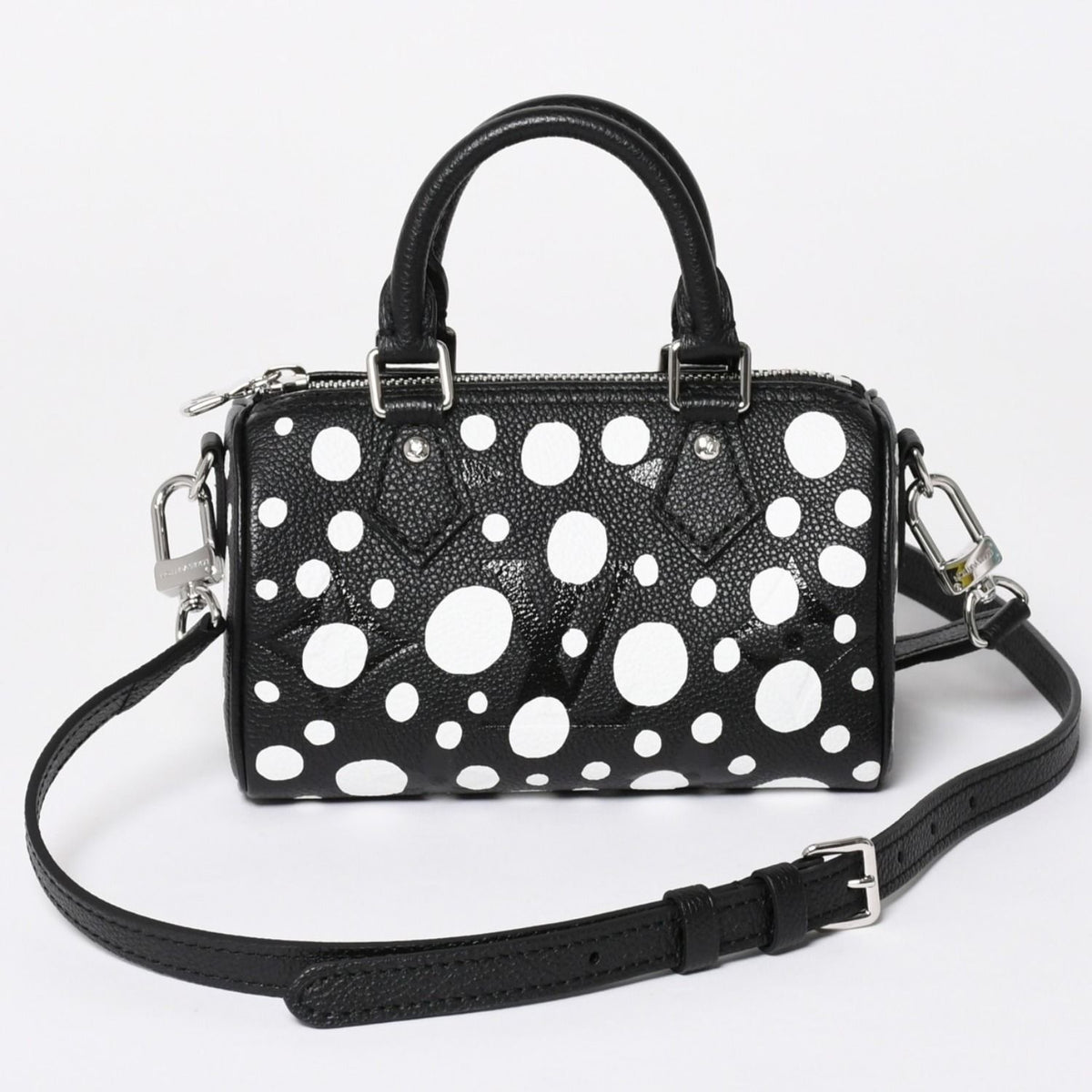 Louis Vuitton Nano Speedy Handbag Yayoi Kusama Monogram Empreinte Black — view 2