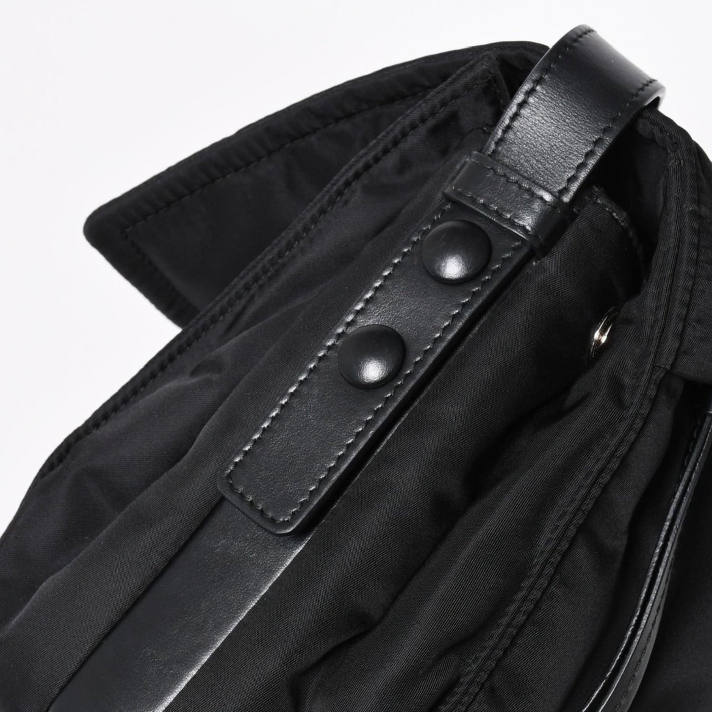 Prada Pocono Shoulder Bag Triangle Logo Nylon Black Silver — view 7