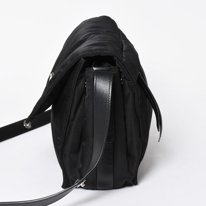 Prada Pocono Shoulder Bag Triangle Logo Nylon Black Silver — view 4