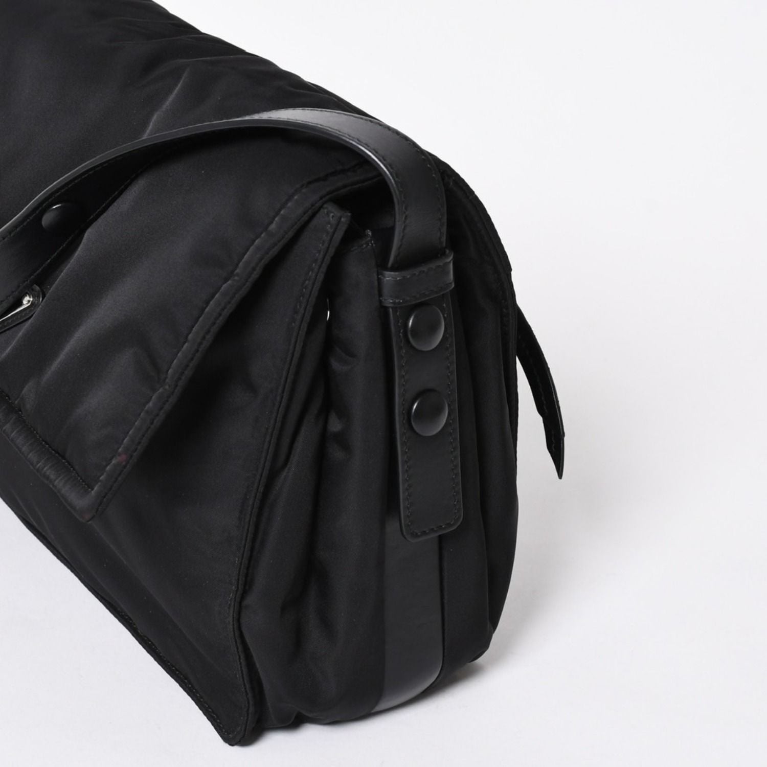 Prada Pocono Shoulder Bag Triangle Logo Nylon Black Silver — view 6