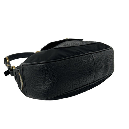 Prada Leather Tessuto Shoulder Bag Handle Black — view 7