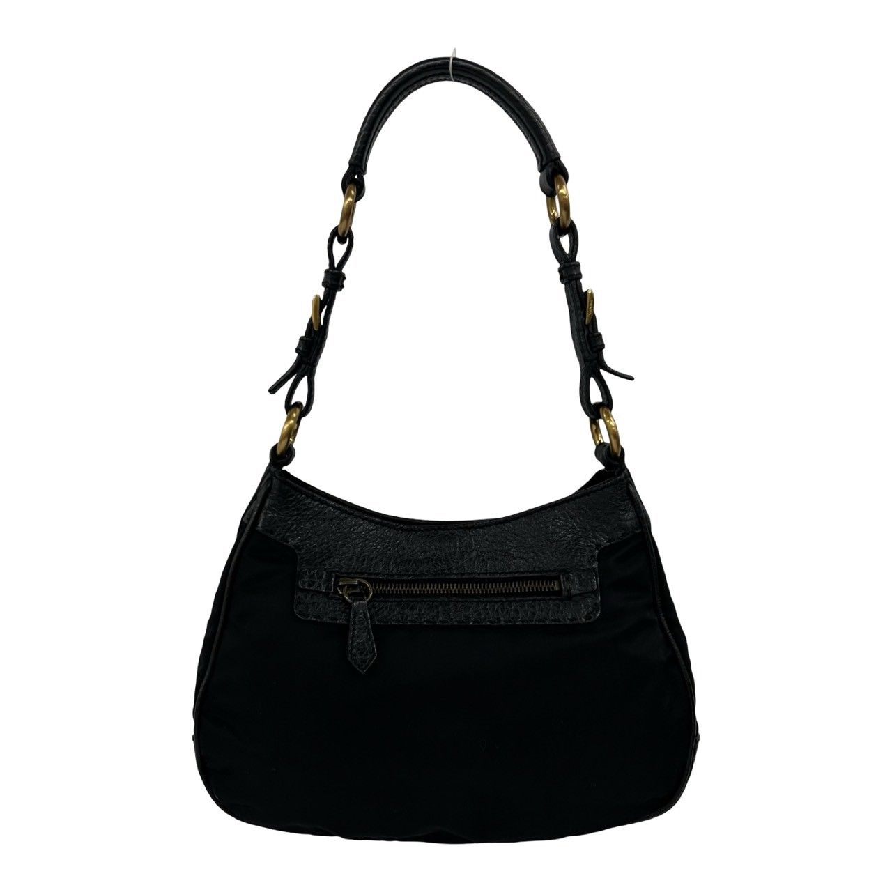 Prada Leather Tessuto Shoulder Bag Handle Black — view 3