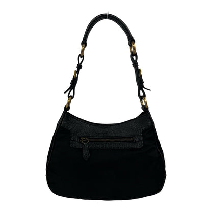 Prada Leather Tessuto Shoulder Bag Handle Black — view 3