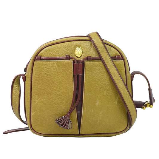 Cartier Must Line Shoulder Bag Pochette Leather Mustard Yellow